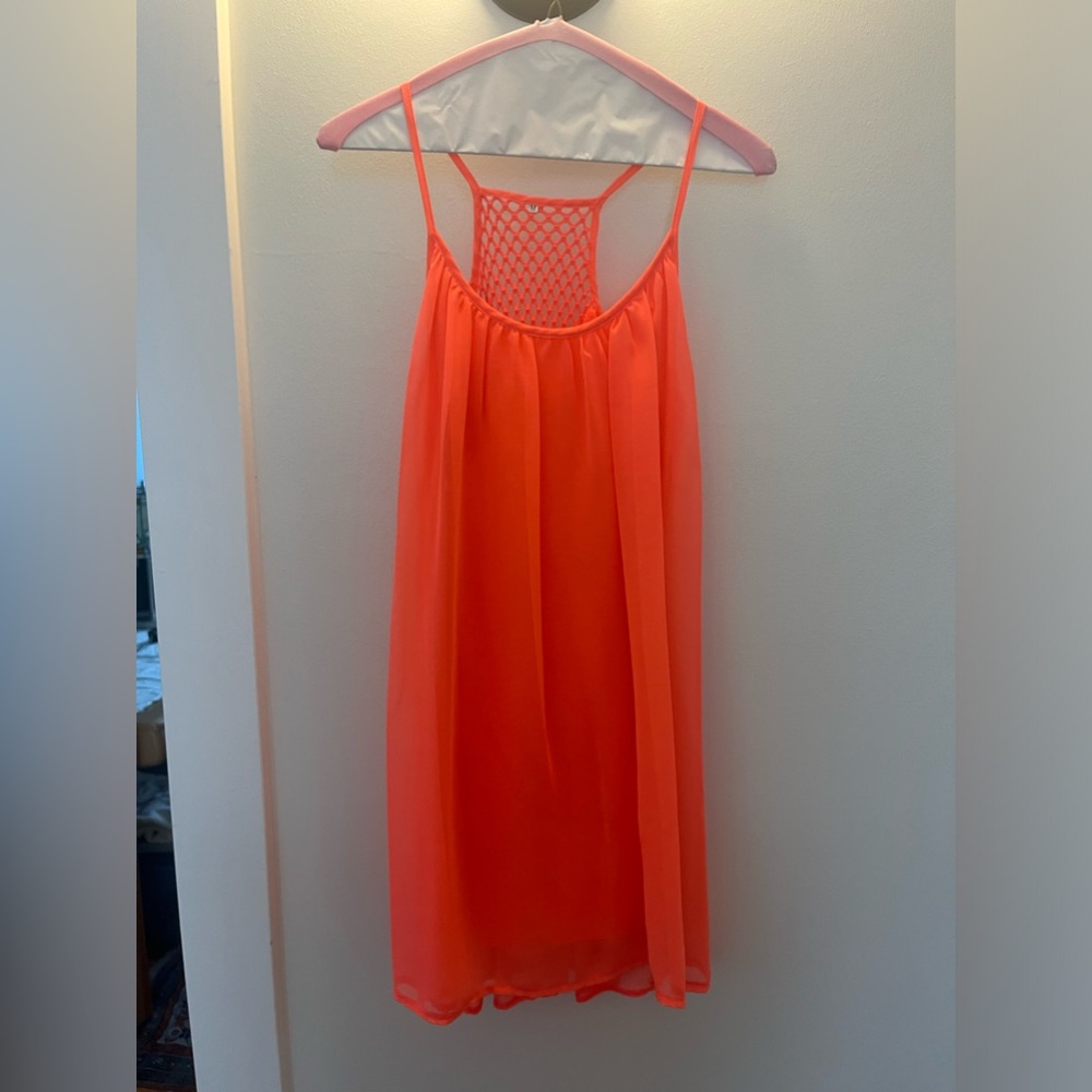 Cute coral colored beach cover-up dress